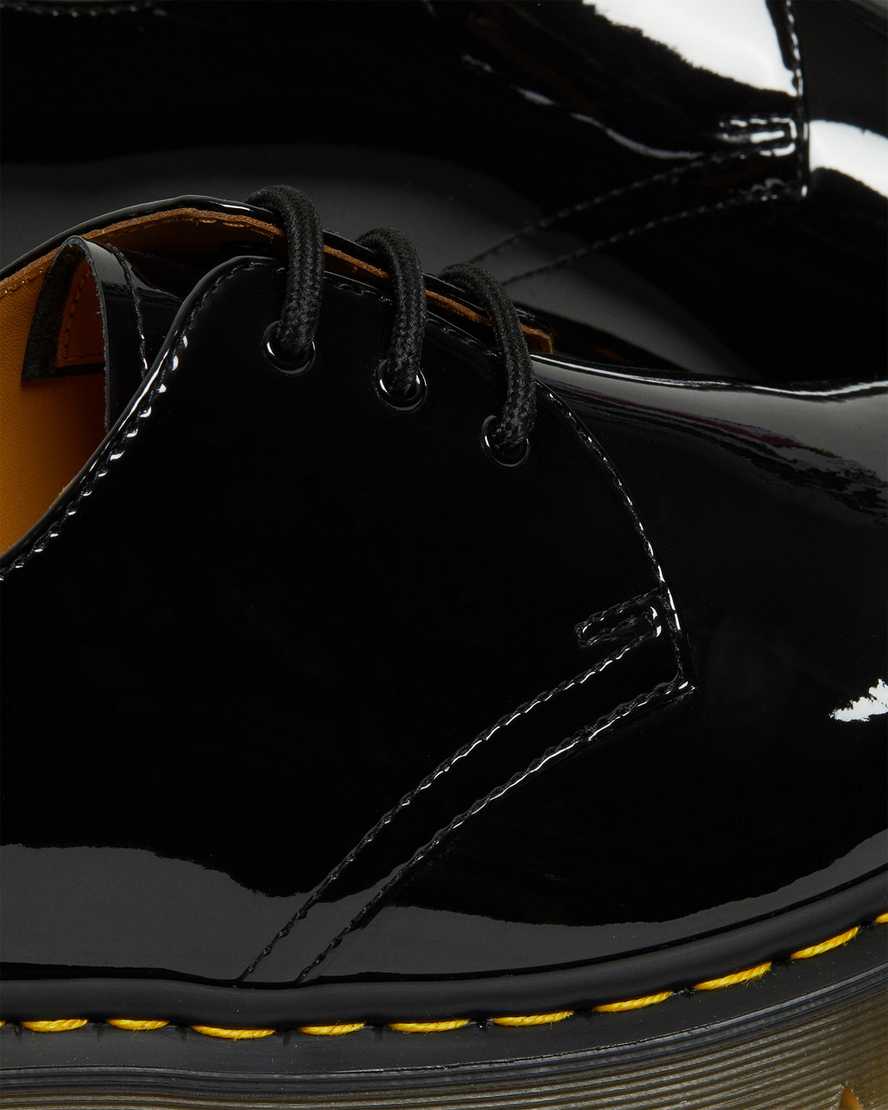 schwarze dr. martens 1461 bex lackleder-herrenschuhe