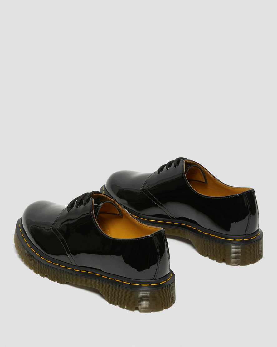 schwarze dr. martens 1461 bex lackleder-herrenschuhe