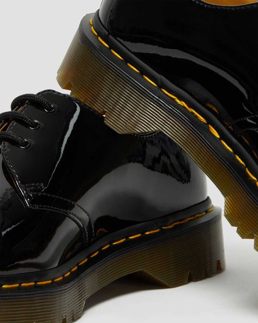 schwarze dr. martens 1461 bex lackleder-herrenschuhe