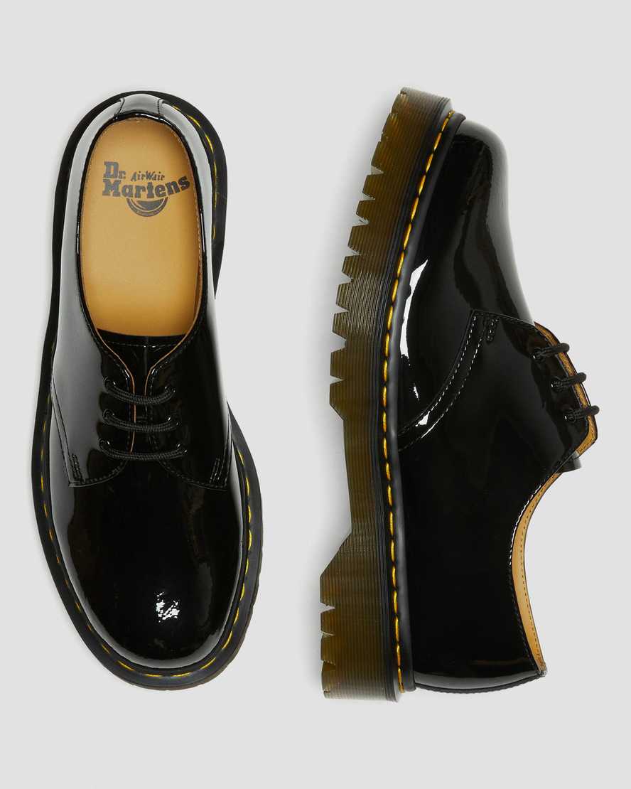 schwarze dr. martens 1461 bex lackleder-herrenschuhe