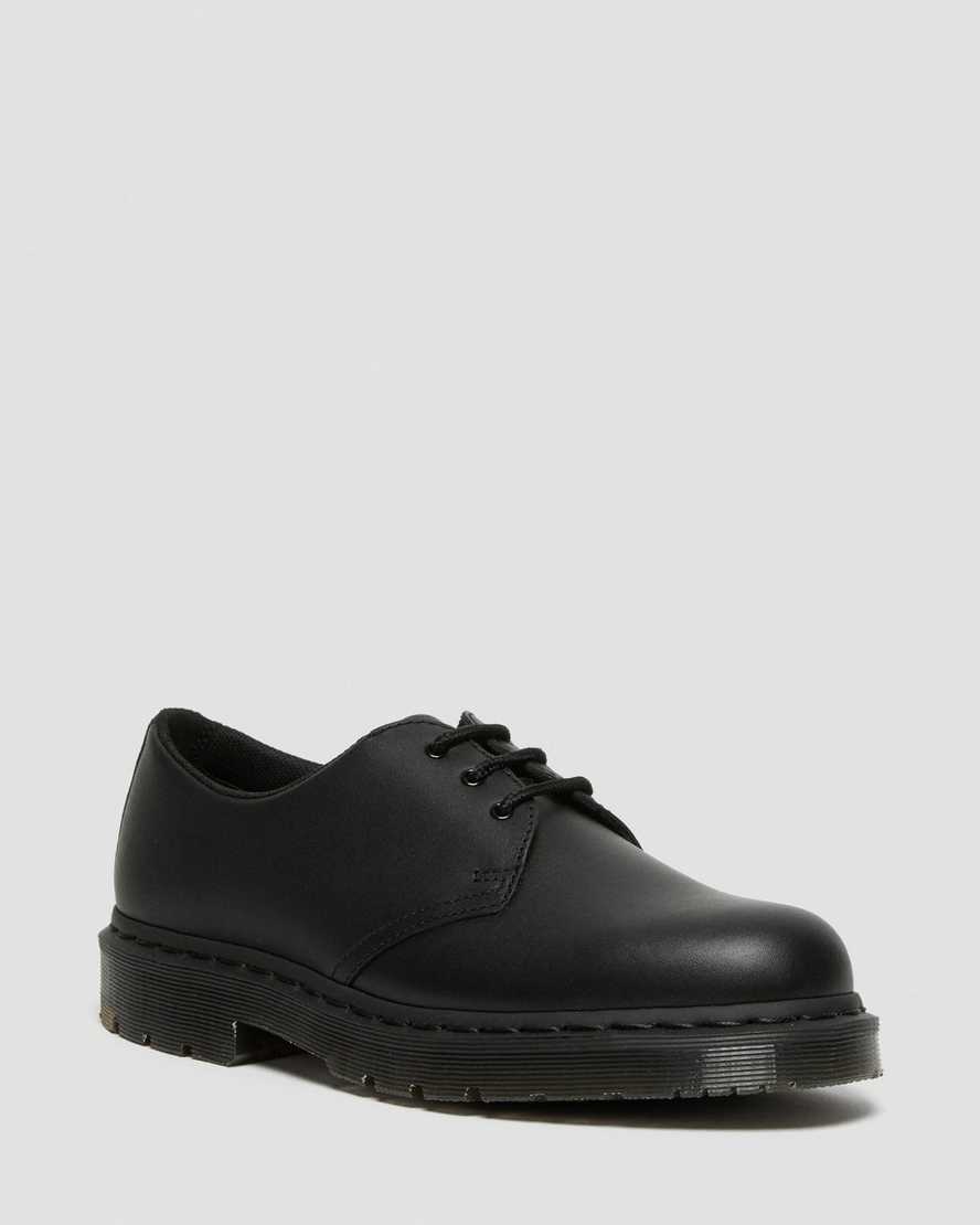schwarze dr. martens 1461 mono herren-oxfordschuhe mit rutschfester sohle