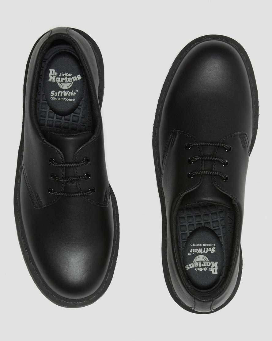 schwarze dr. martens 1461 mono herren-oxfordschuhe mit rutschfester sohle