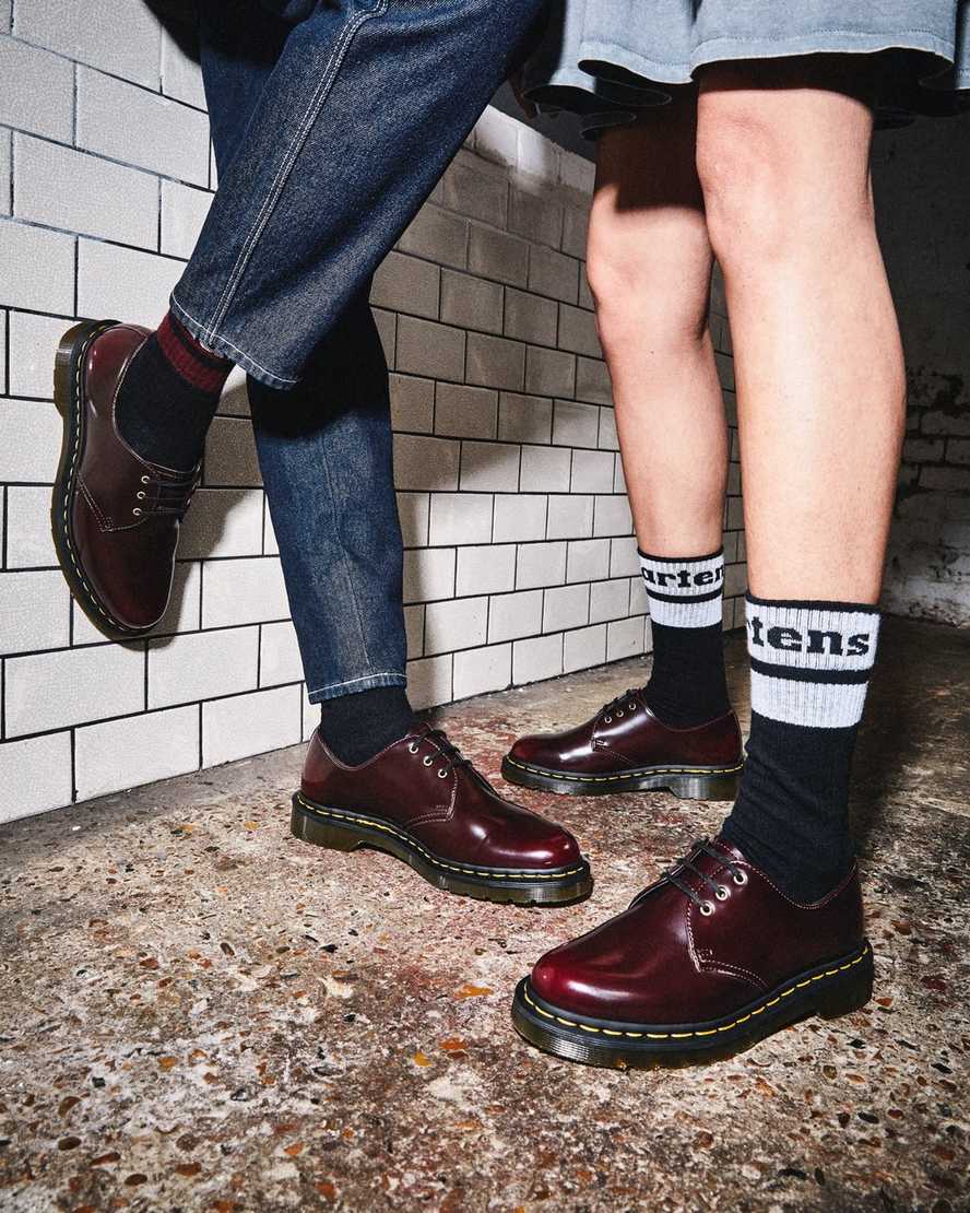 rote dr. martens 1461 herren-oxfordschuhe