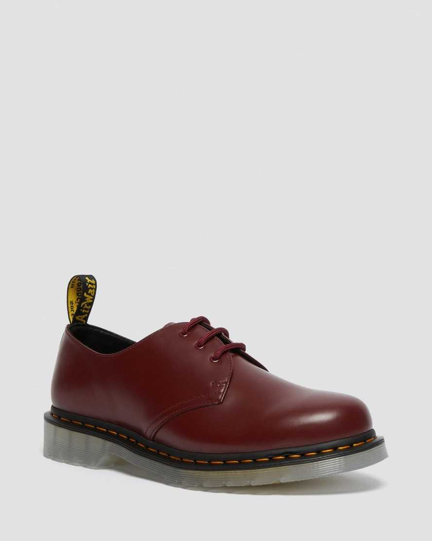 rote dr. martens 1461 iced smooth herren-oxfordschuhe