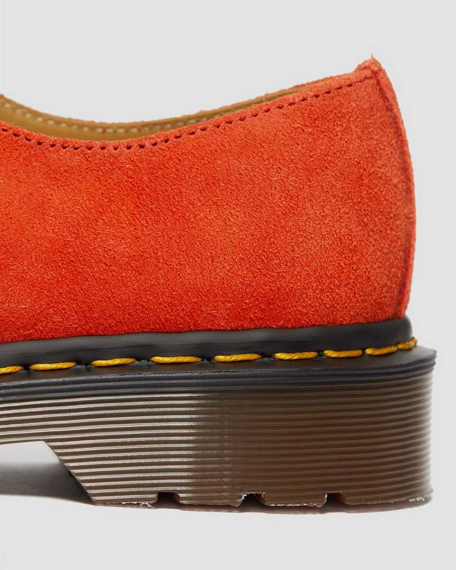 orangefarbene dr. martens 1461 herren-oxfordschuhe hergestellt in england