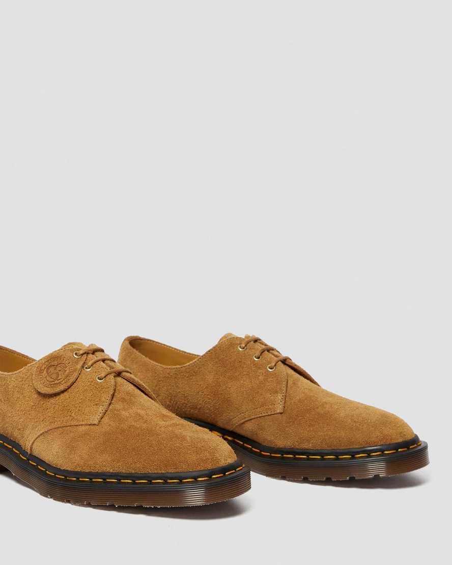 braune dr. martens 1461 herren-oxfordschuhe hergestellt in england