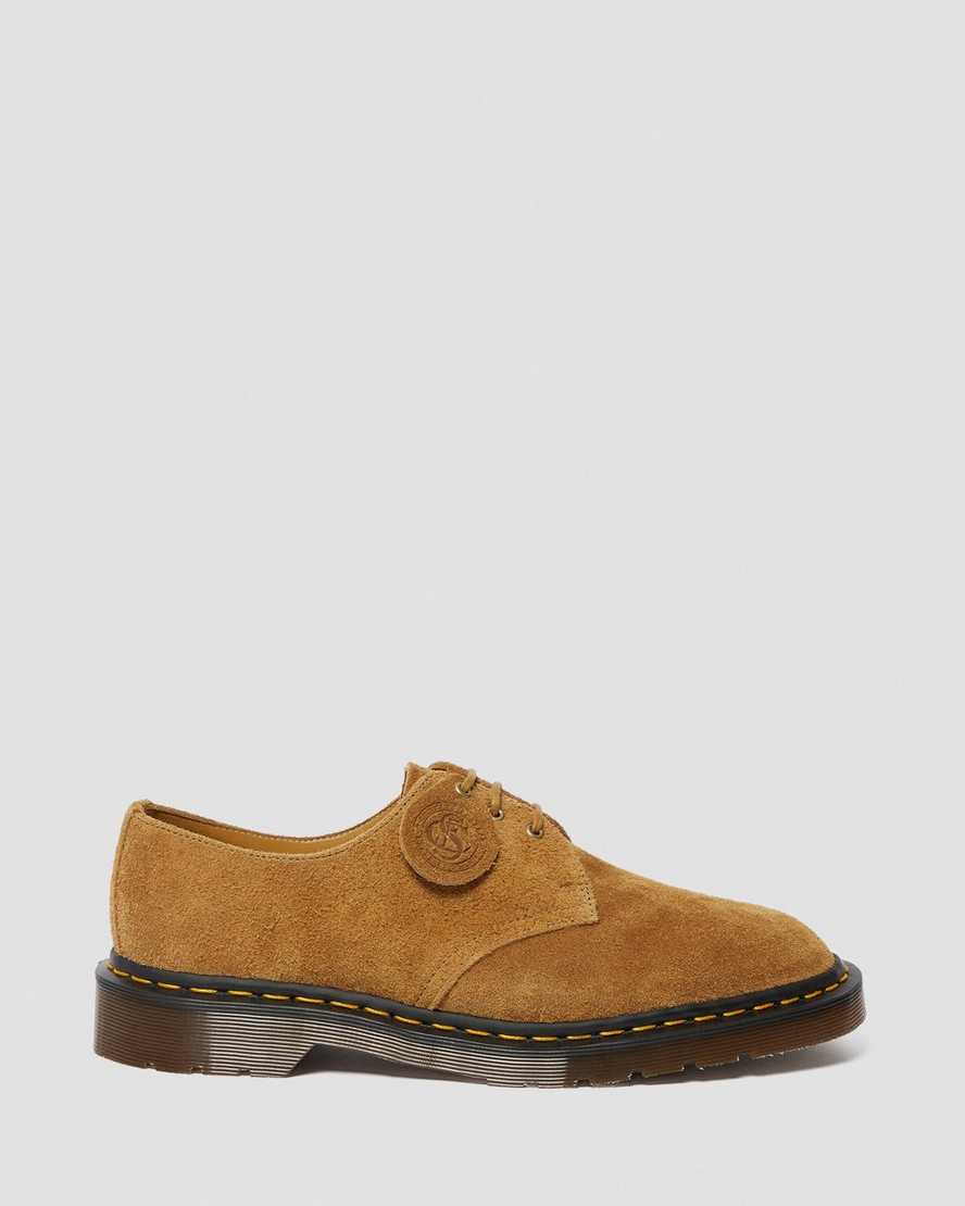 braune dr. martens 1461 herren-oxfordschuhe hergestellt in england