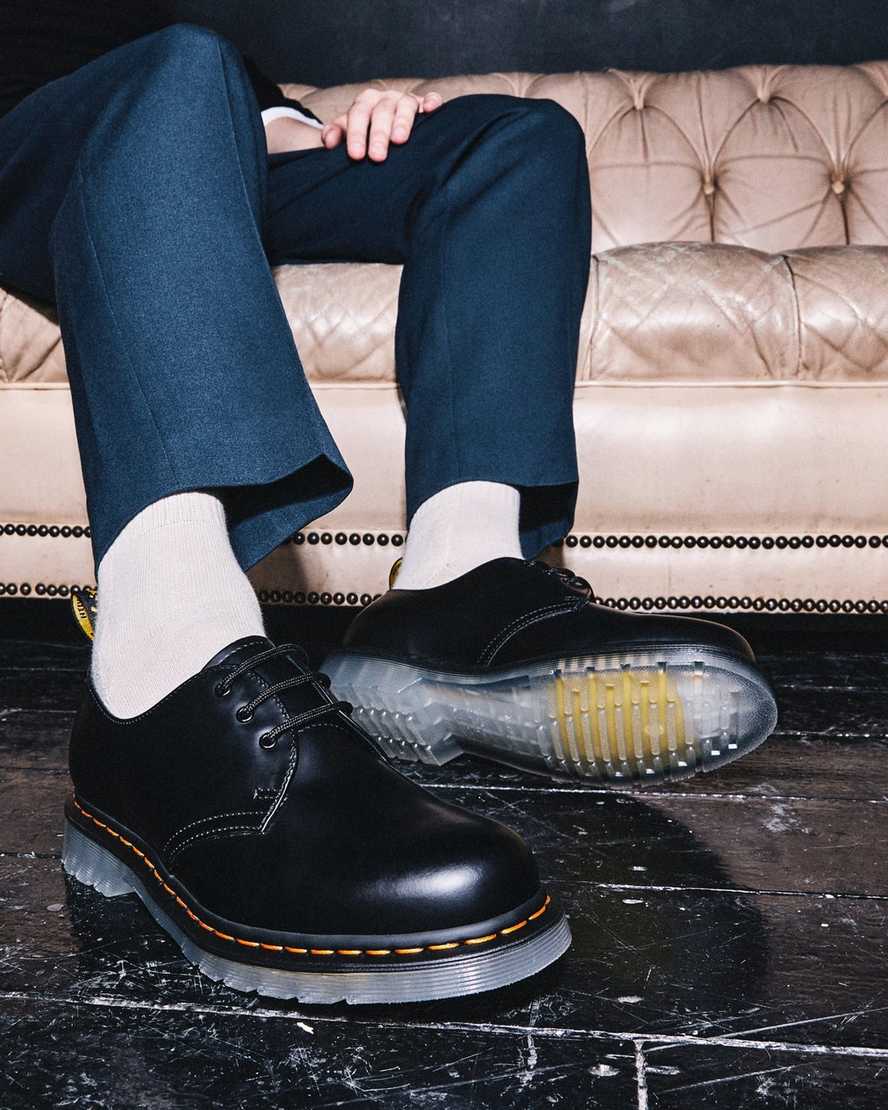 schwarze dr. martens 1461 iced smooth herren-oxfordschuhe