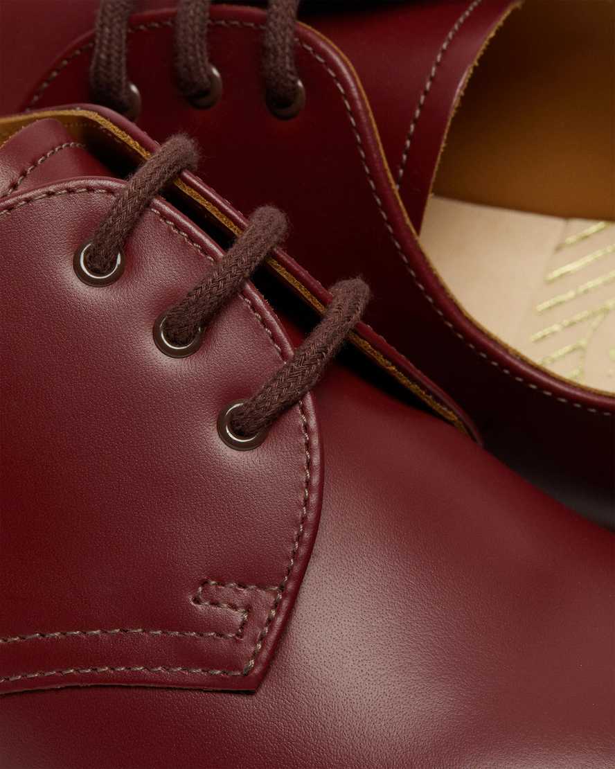 rote dr. martens 1461 vintage herren-oxfordschuhe hergestellt in england