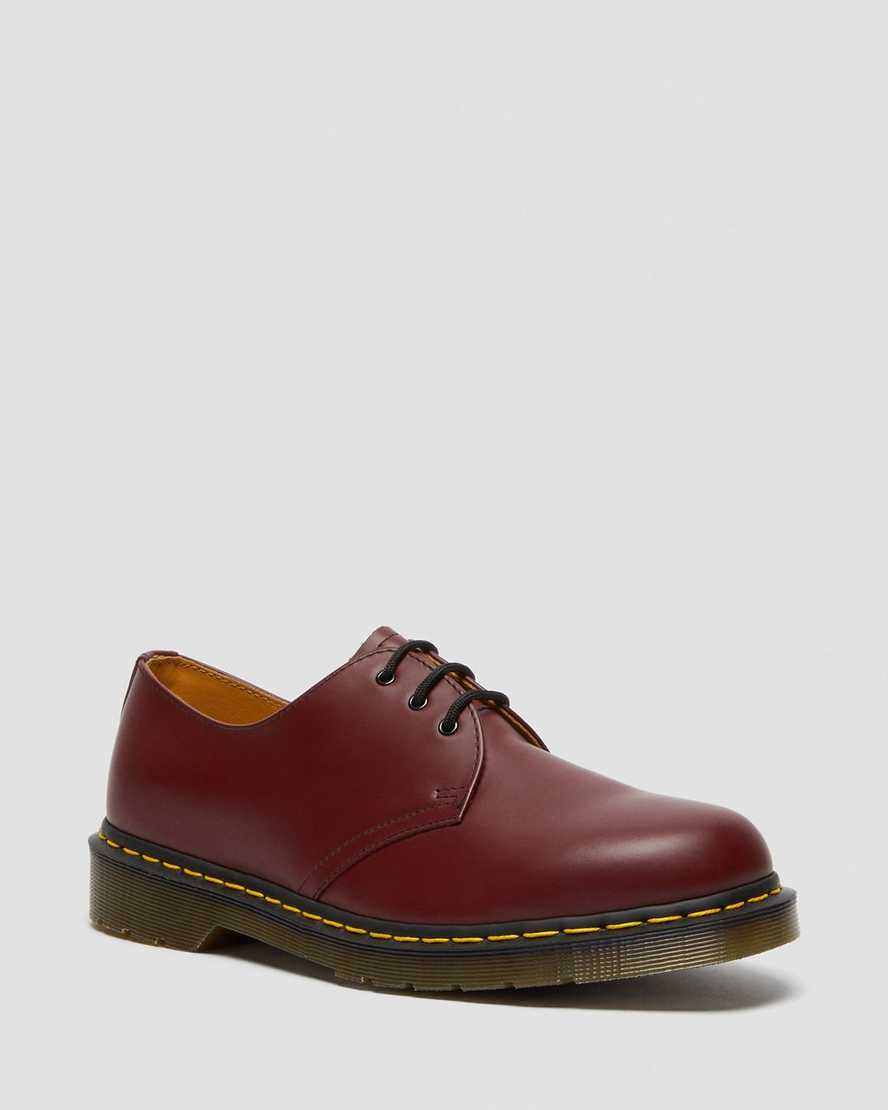 rote dr. martens 1461 glatte herren-oxfordschuhe