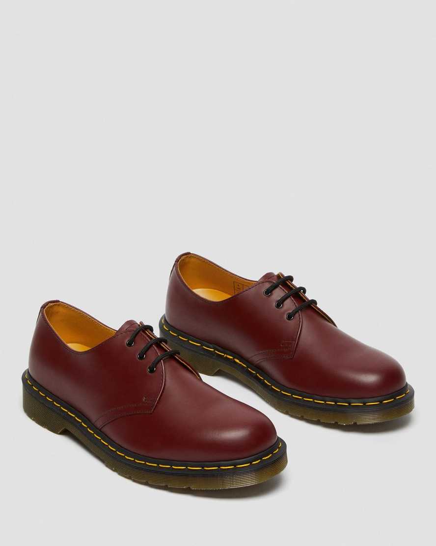rote dr. martens 1461 glatte herren-oxfordschuhe