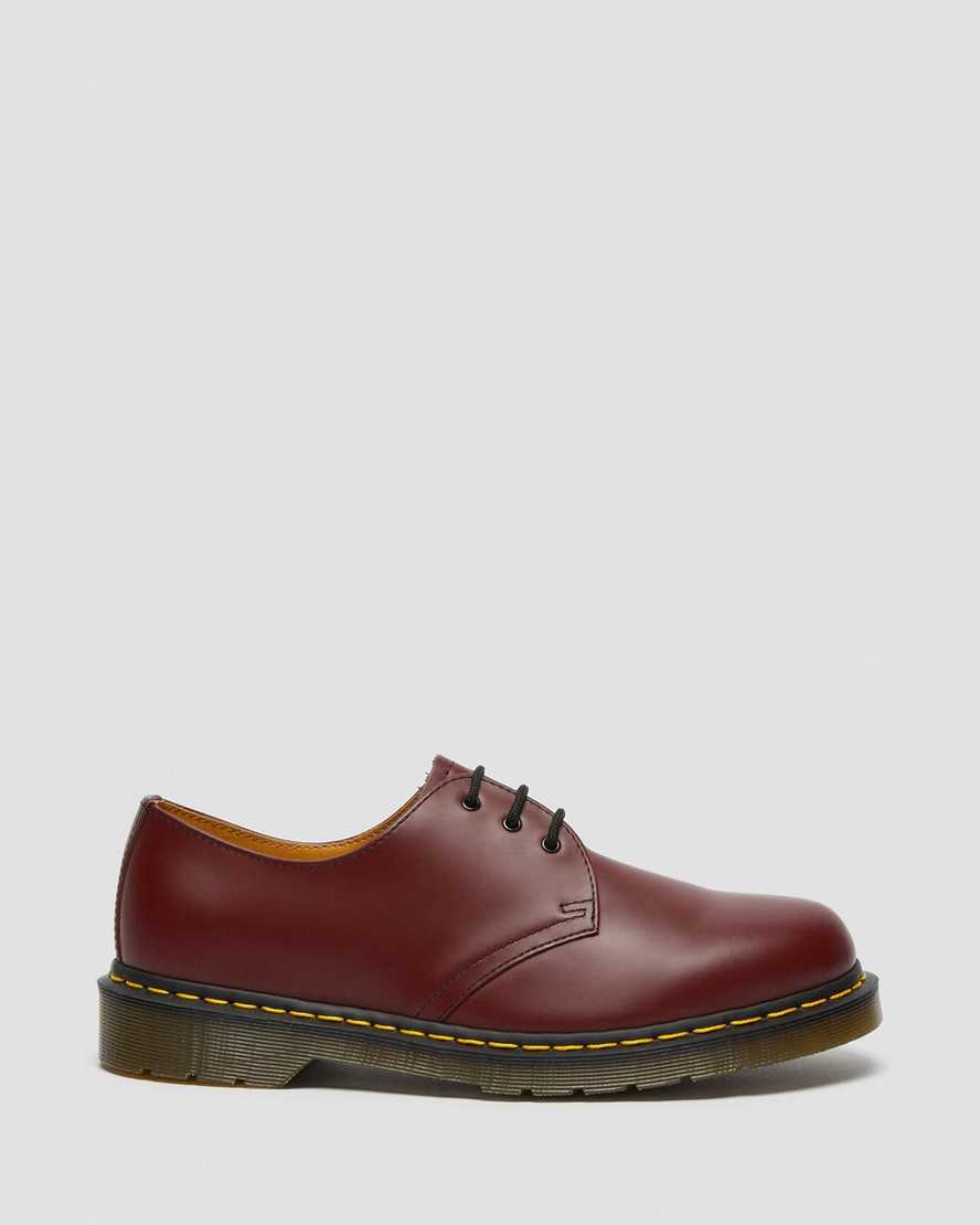 rote dr. martens 1461 glatte herren-oxfordschuhe