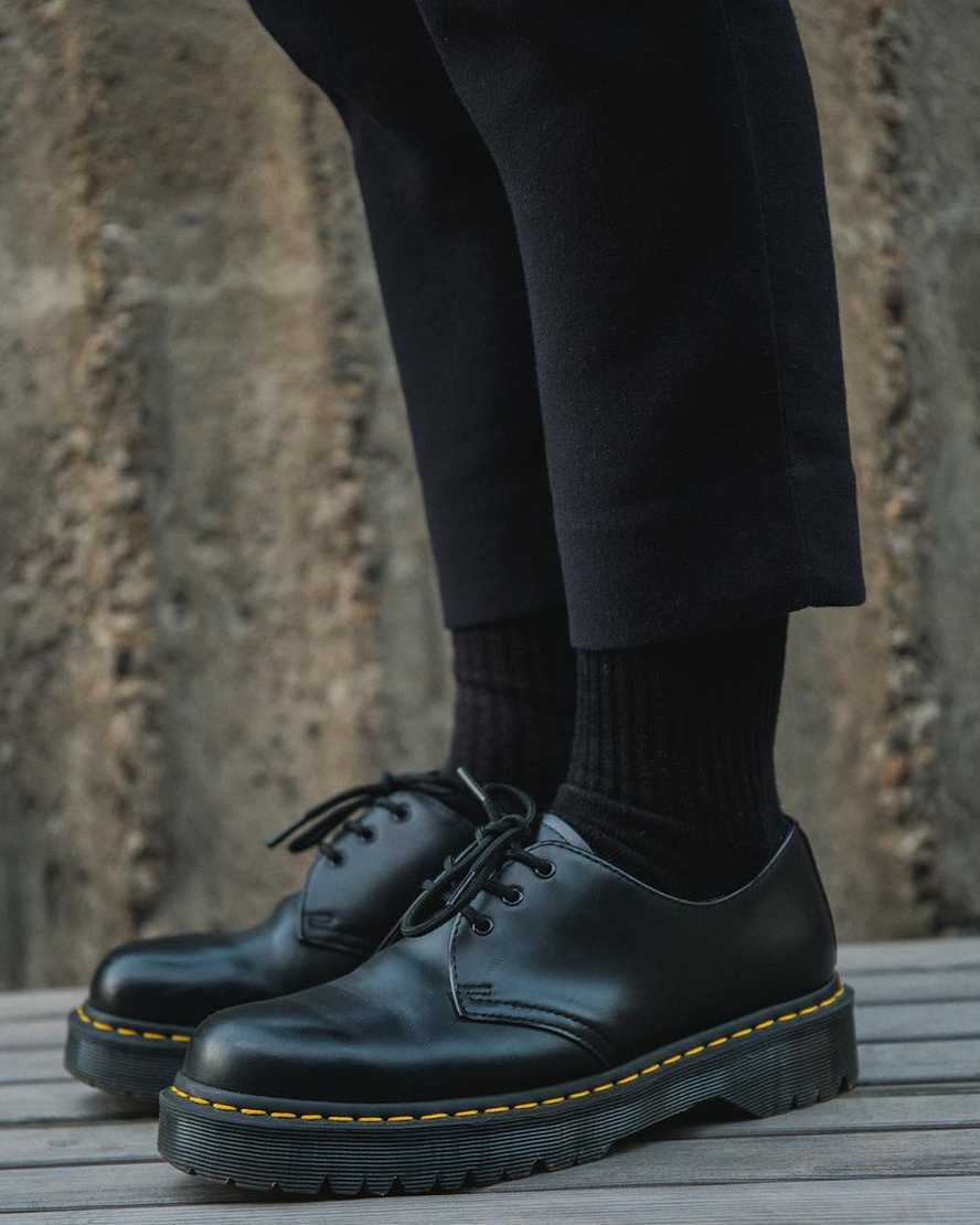 schwarze dr. martens 1461 bex smooth herren-oxfordschuhe