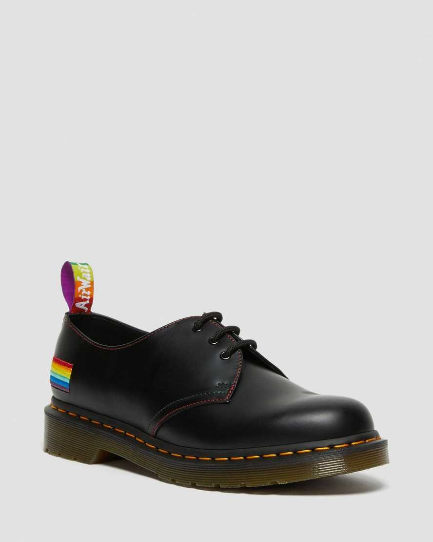 schwarze dr. martens 1461 for pride smooth herren-oxfordschuhe