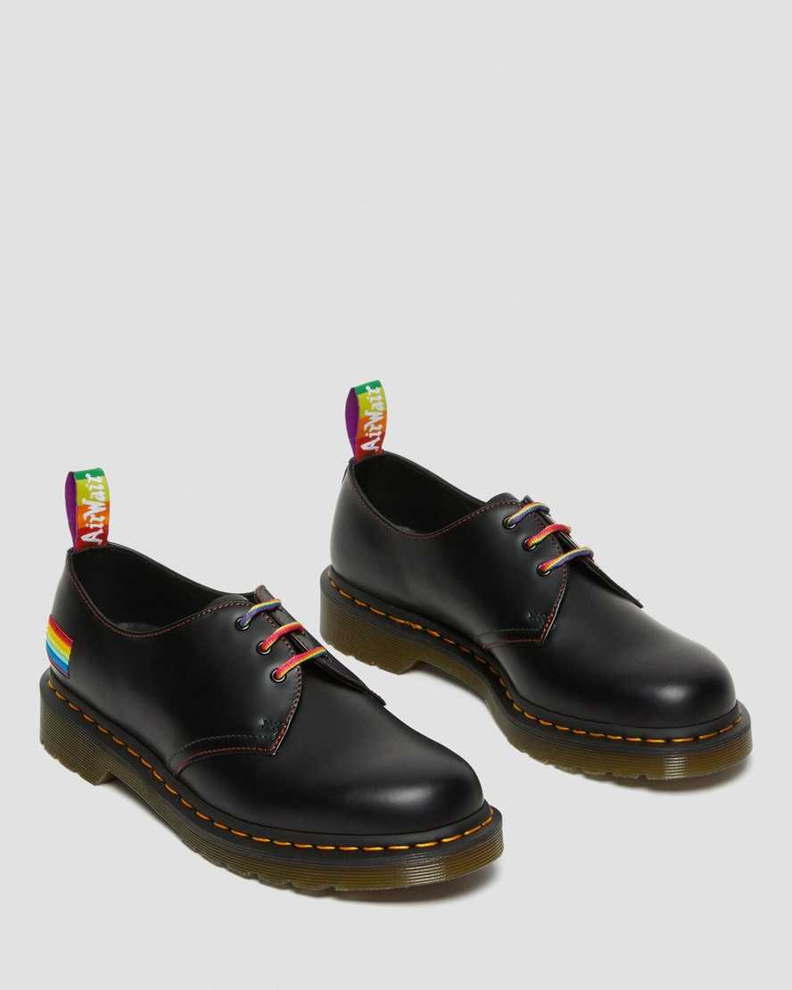 schwarze dr. martens 1461 for pride smooth herren-oxfordschuhe