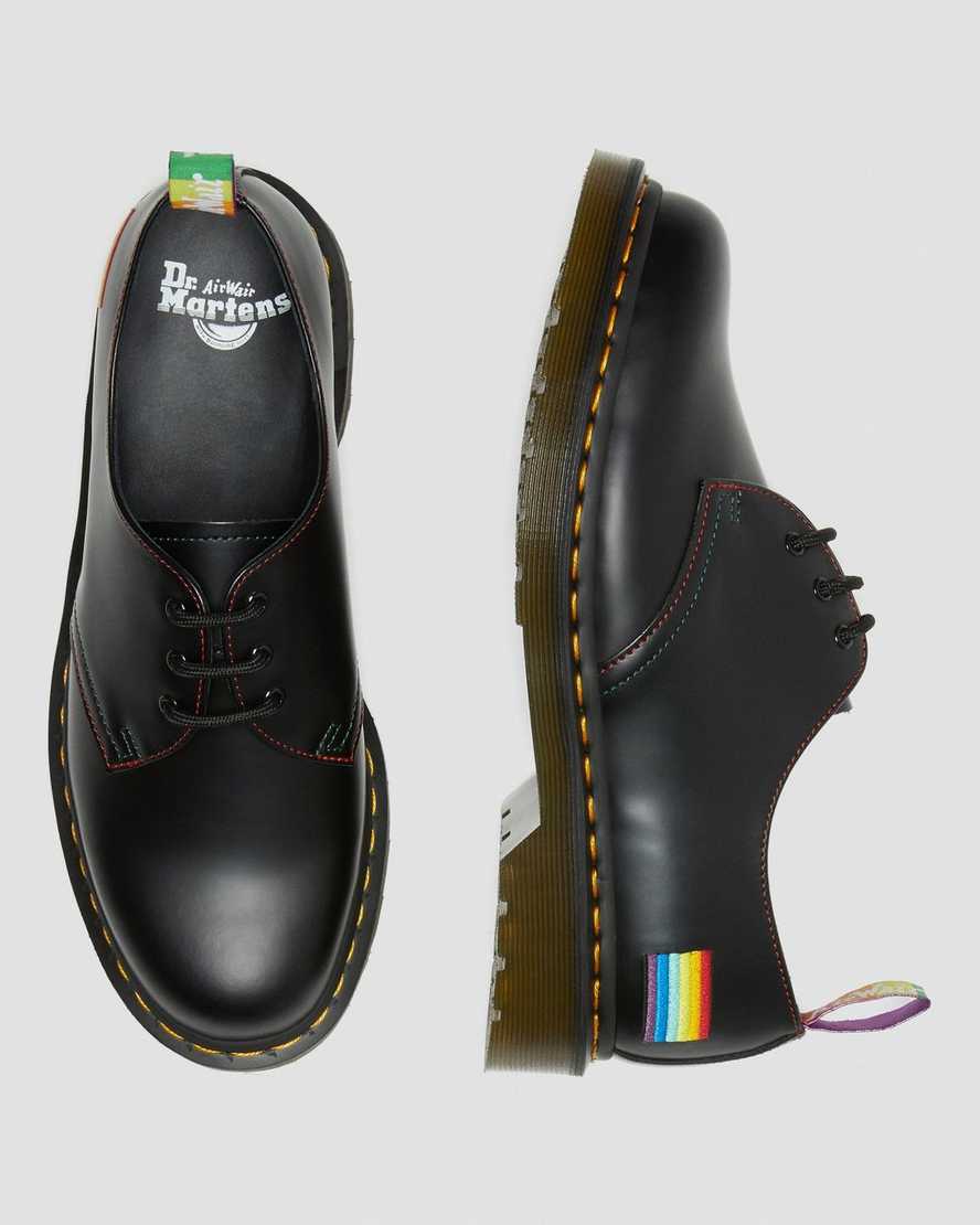 schwarze dr. martens 1461 for pride smooth herren-oxfordschuhe