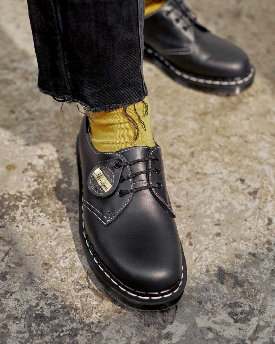 schwarze dr. martens 1461 cavalier herren-oxfordschuhe