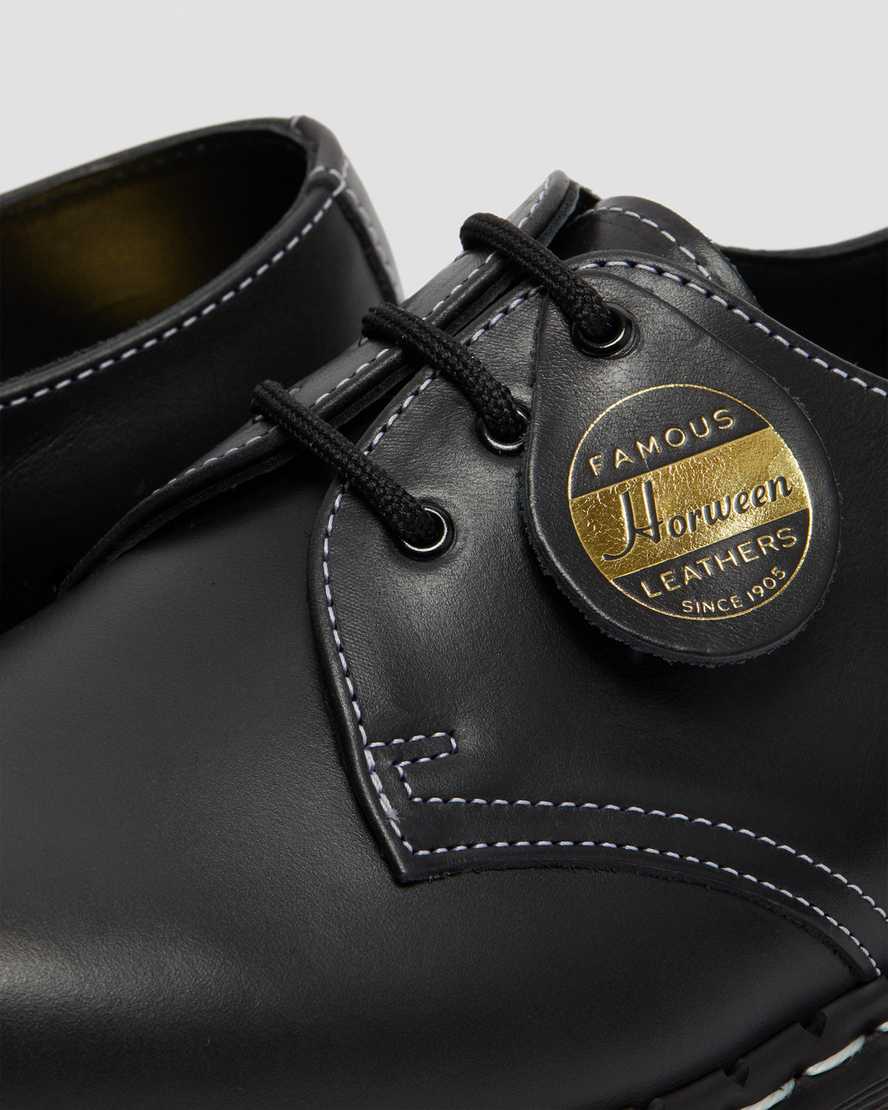 schwarze dr. martens 1461 cavalier herren-oxfordschuhe