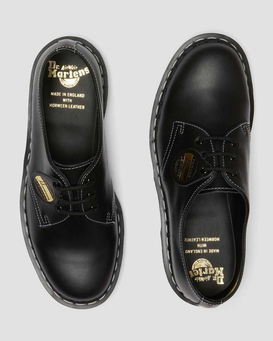 schwarze dr. martens 1461 cavalier herren-oxfordschuhe