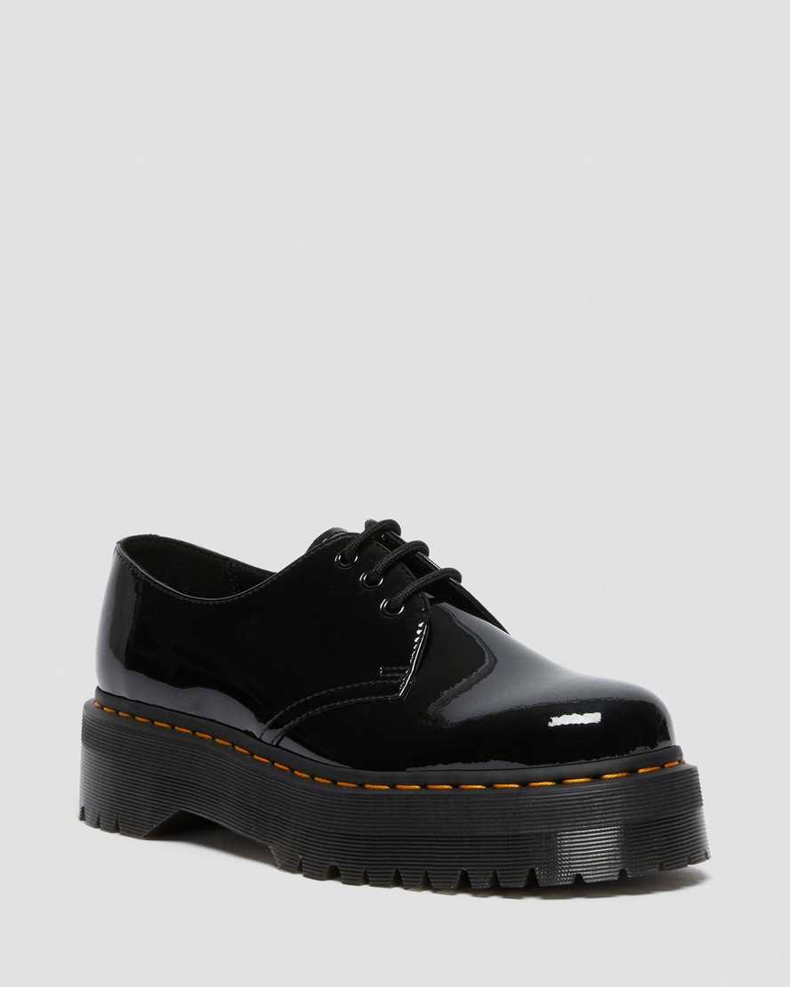 schwarze dr. martens 1461 lack-plateau-herrenschuhe