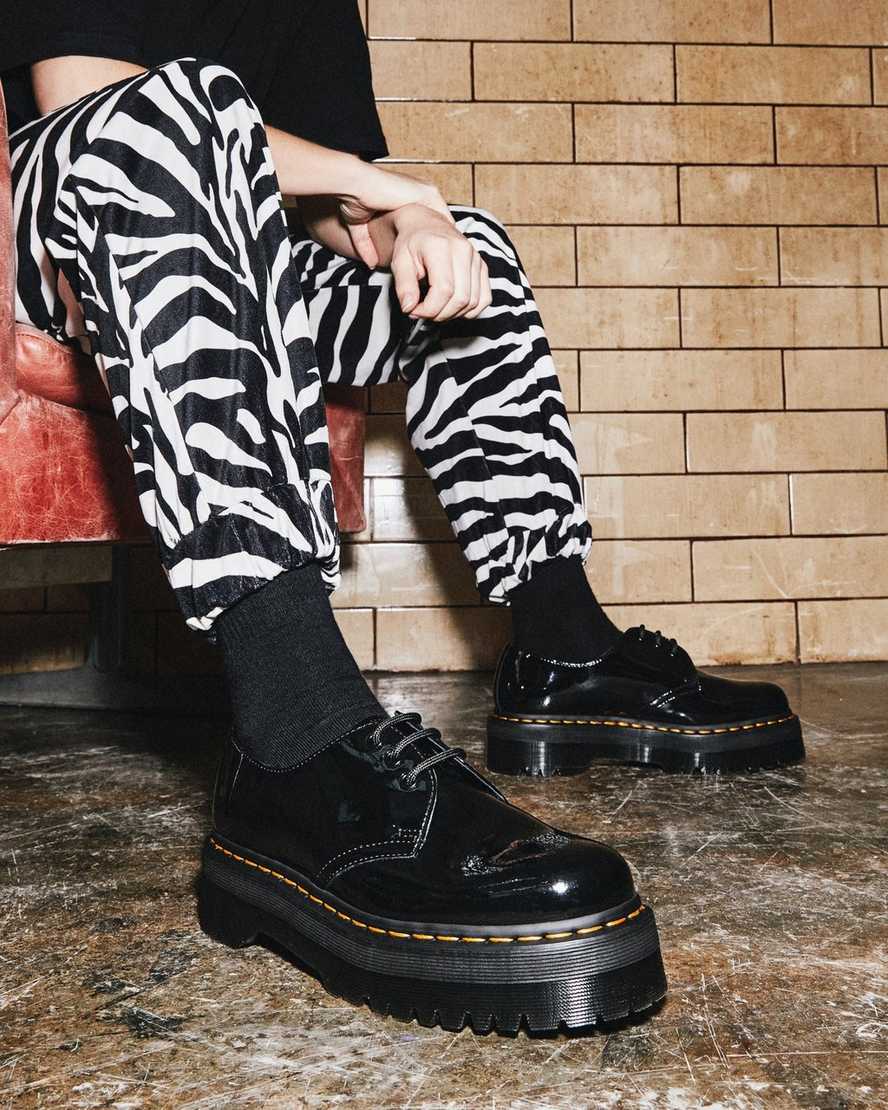 schwarze dr. martens 1461 lack-plateau-herrenschuhe