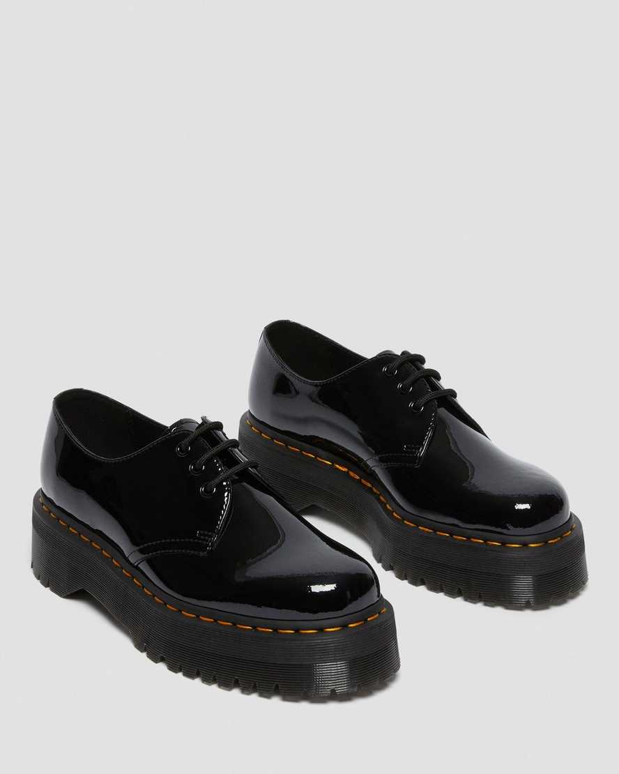schwarze dr. martens 1461 lack-plateau-herrenschuhe