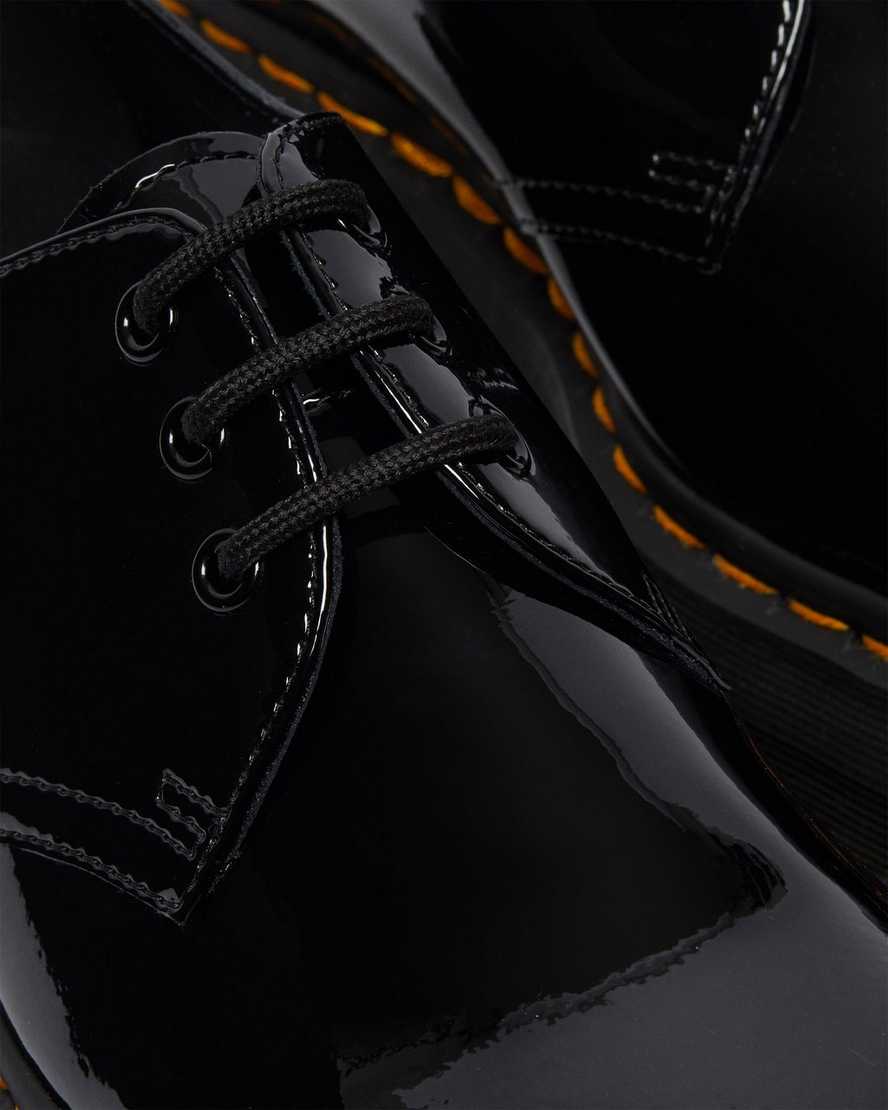 schwarze dr. martens 1461 lack-plateau-herrenschuhe