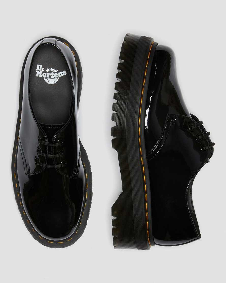 schwarze dr. martens 1461 lack-plateau-herrenschuhe