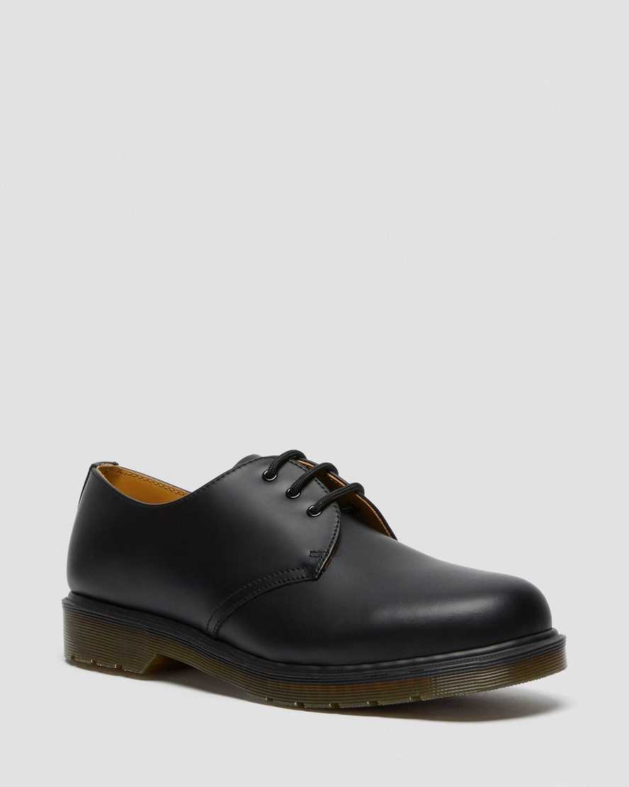 schwarze dr. martens 1461 plain welt glatte herren-oxfordschuhe