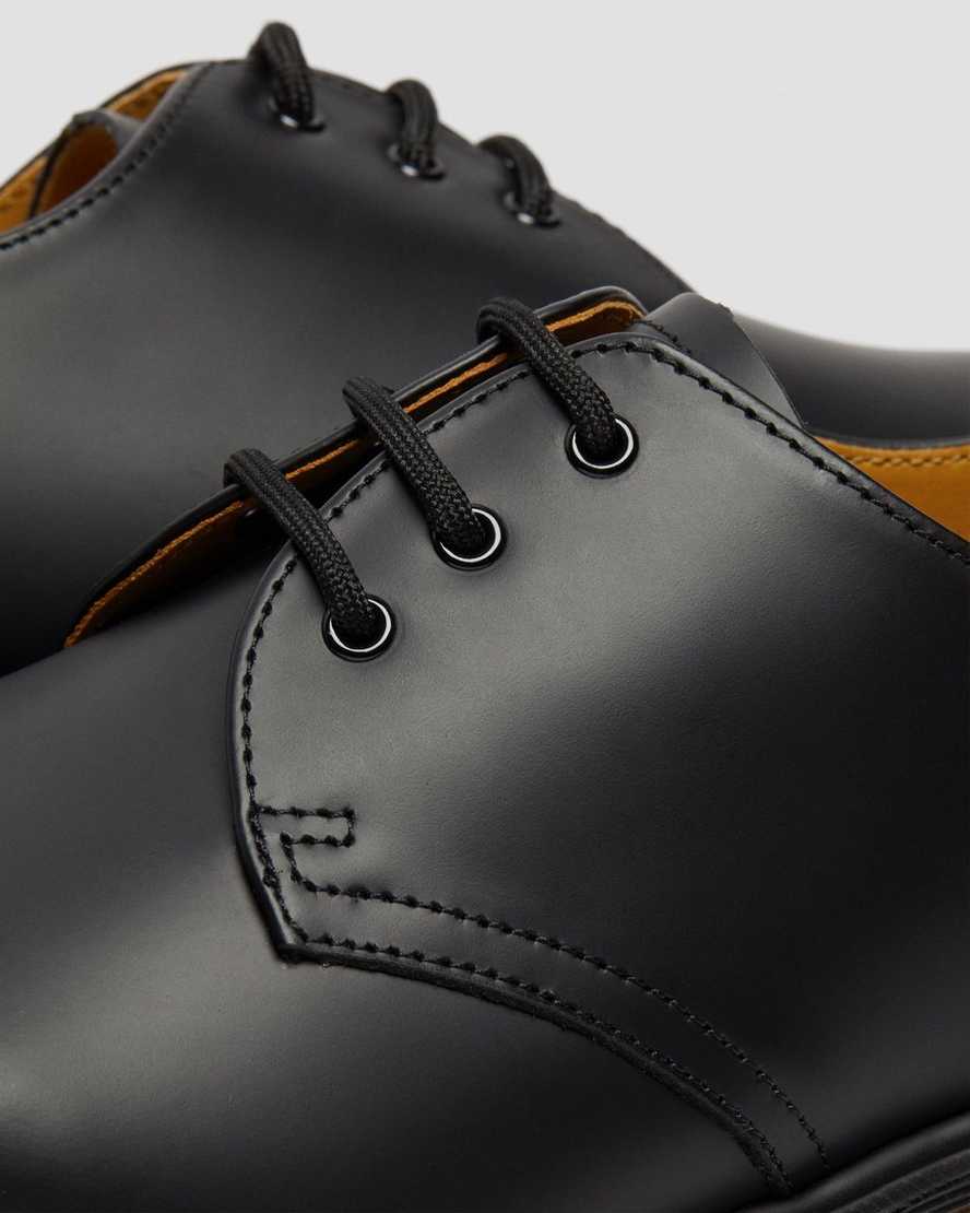 schwarze dr. martens 1461 plain welt glatte herren-oxfordschuhe