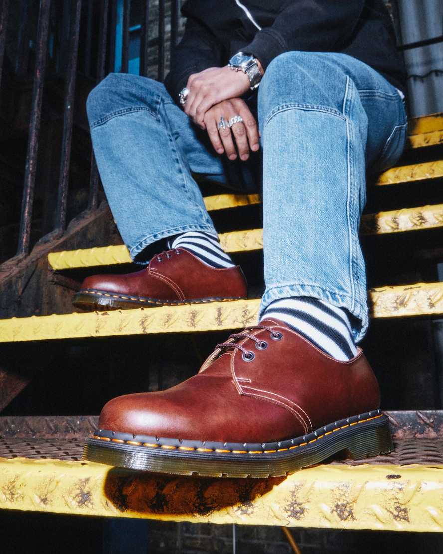 braune dr. martens 1461 abruzzo herren-oxfordschuhe