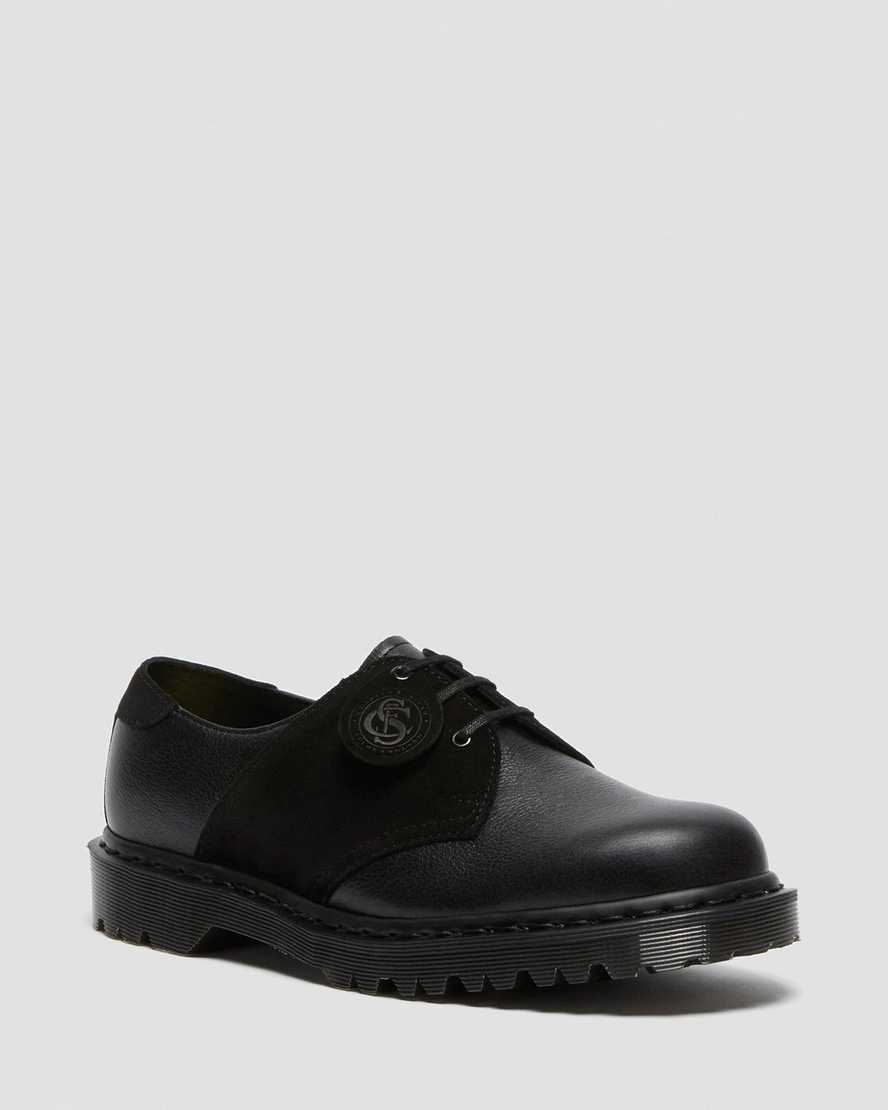 schwarze dr. martens 1461 herren-sattelschuhe