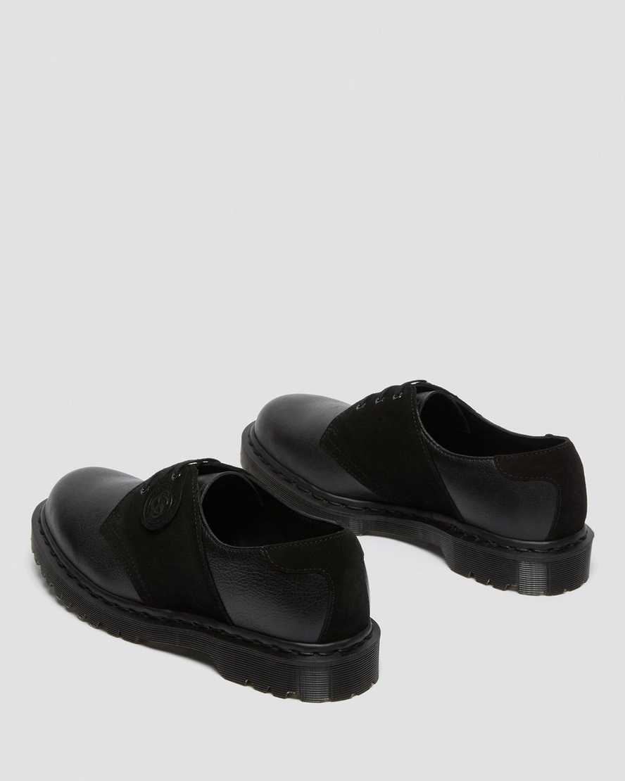 schwarze dr. martens 1461 herren-sattelschuhe