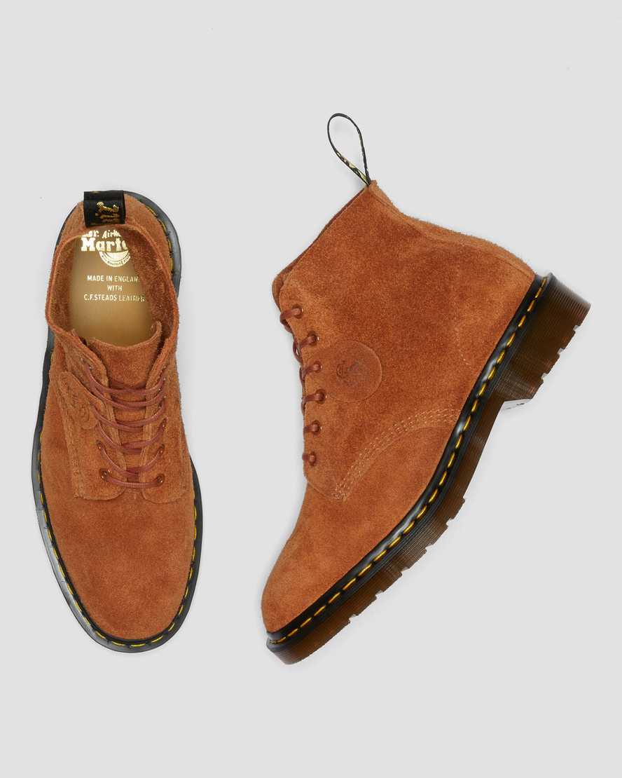 braune dr. martens 101 damen-ankle-boots