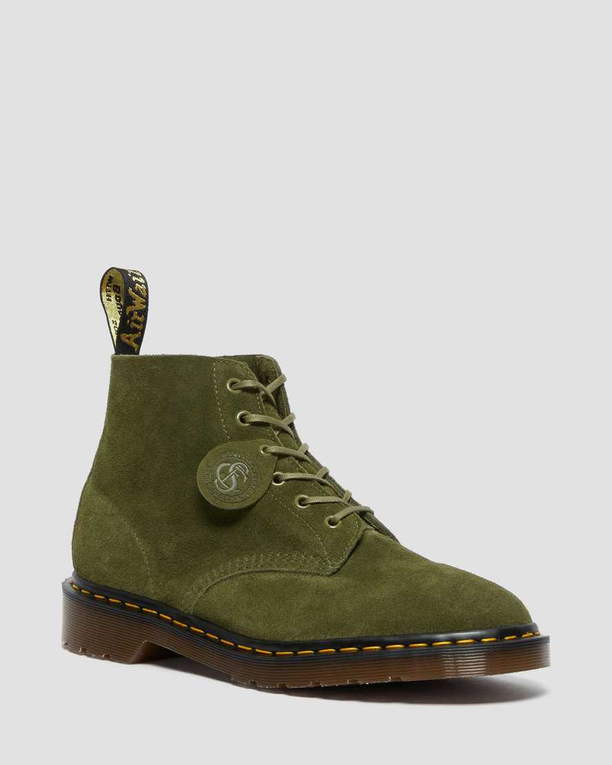 olivgrüne dr. martens 101 damen-ankle-boots