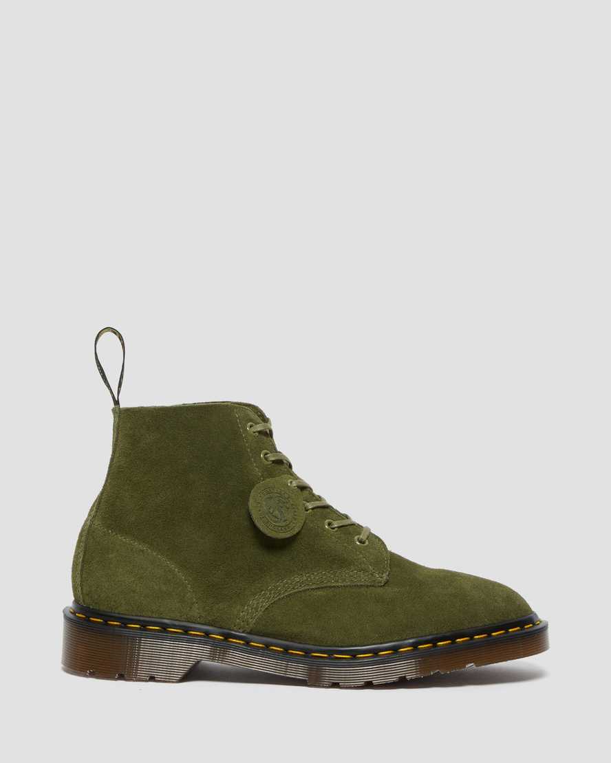olivgrüne dr. martens 101 damen-ankle-boots