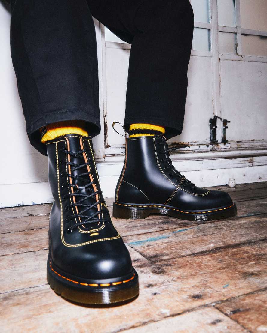 schwarze dr. martens pharamond vintage smooth damen-ankle-boots