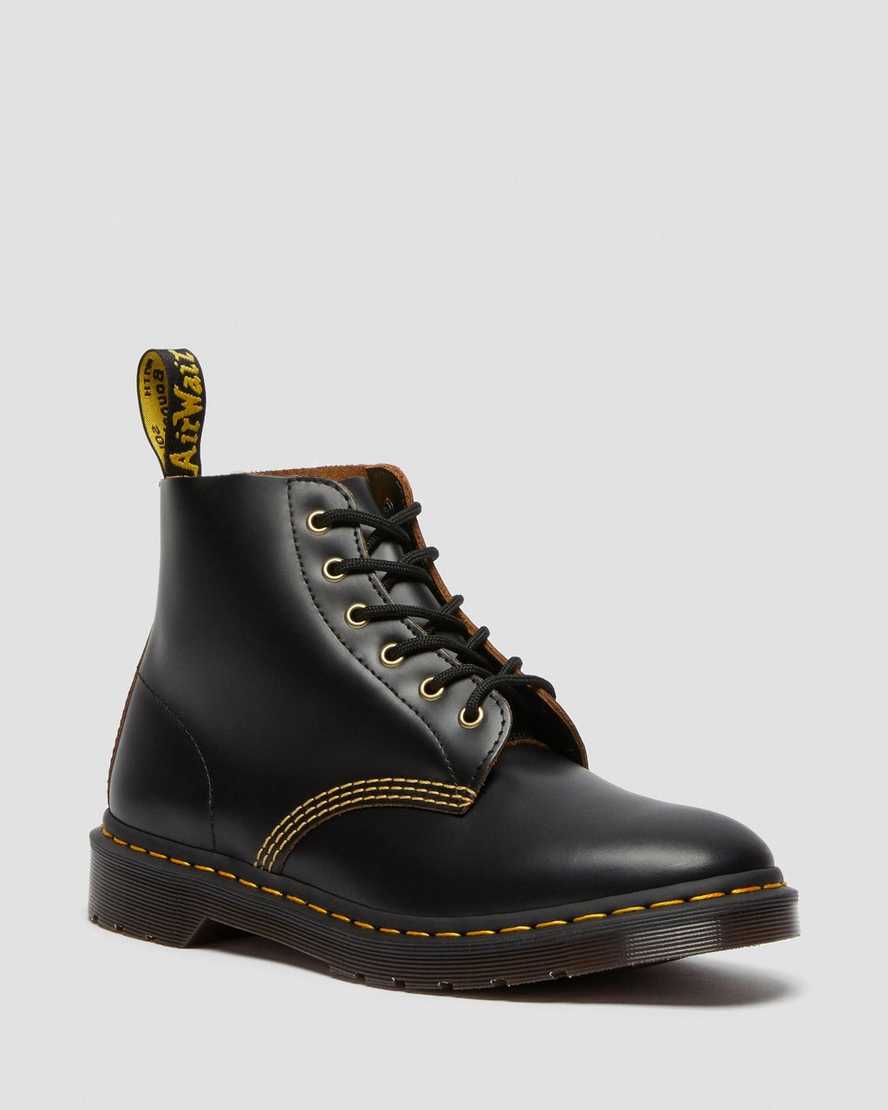 schwarze dr. martens 101 vintage smooth damen-ankle-boots