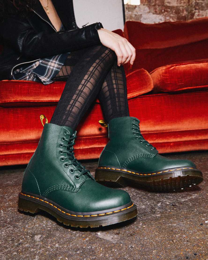 grüne dr. martens 1460 pascal virginia damen-freizeitstiefel