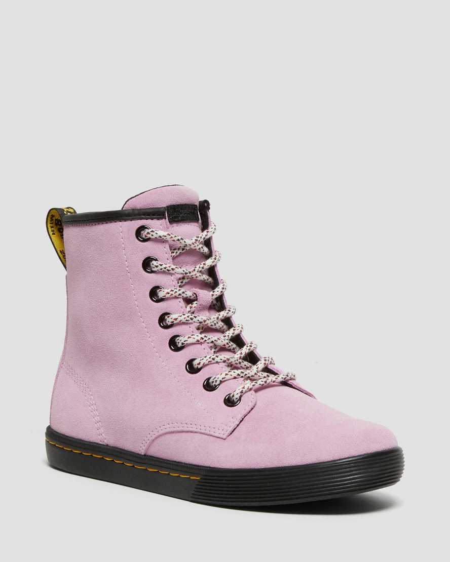 pinkfarbene dr. martens sheridan damen-freizeitstiefel