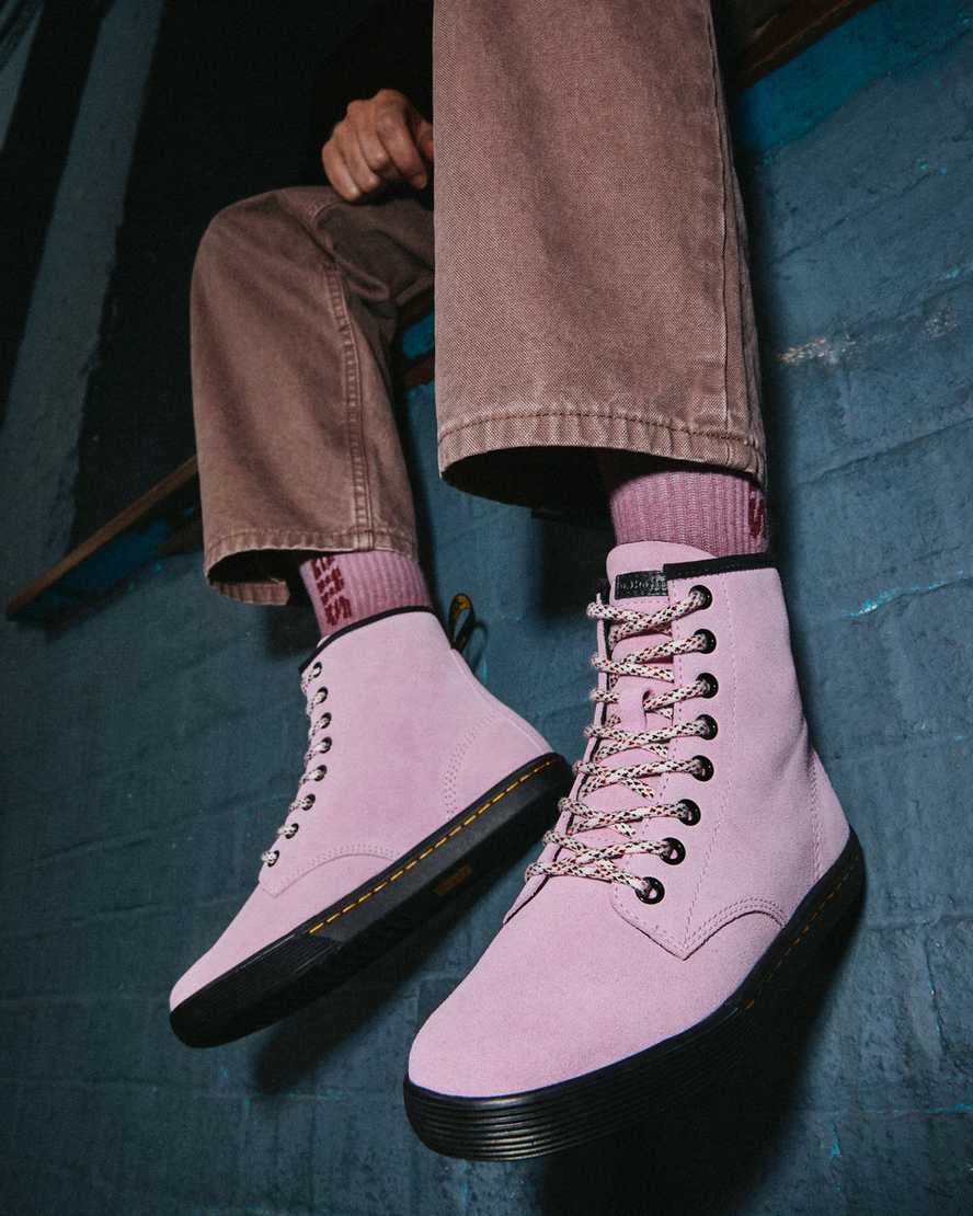 pinkfarbene dr. martens sheridan damen-freizeitstiefel