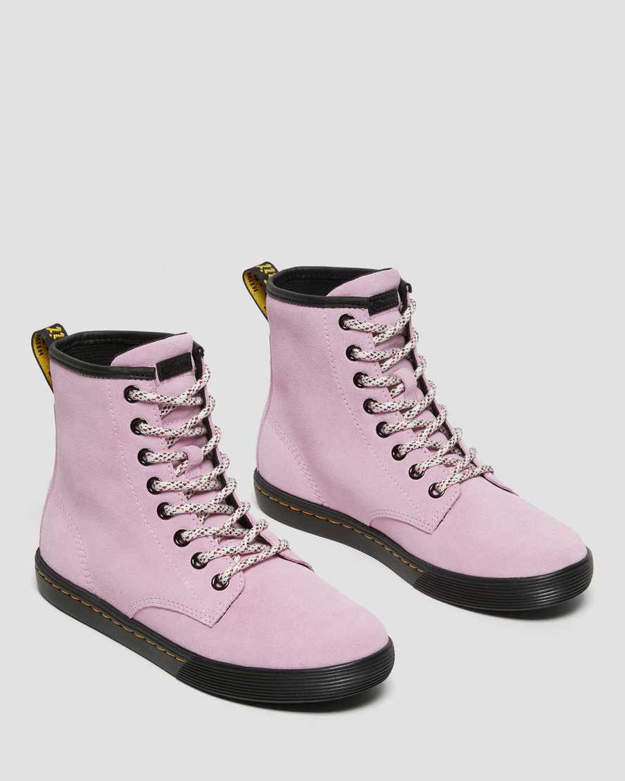 pinkfarbene dr. martens sheridan damen-freizeitstiefel