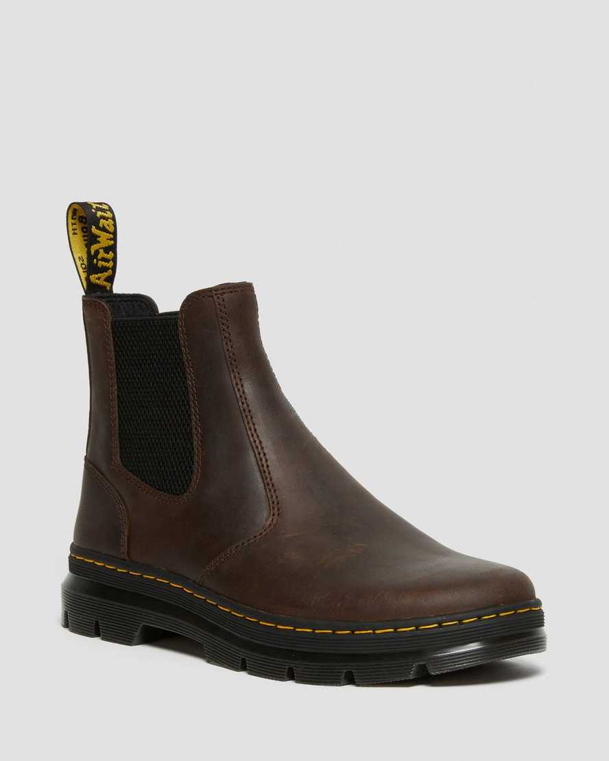 braune dr. martens embury crazy horse damen-freizeitstiefel