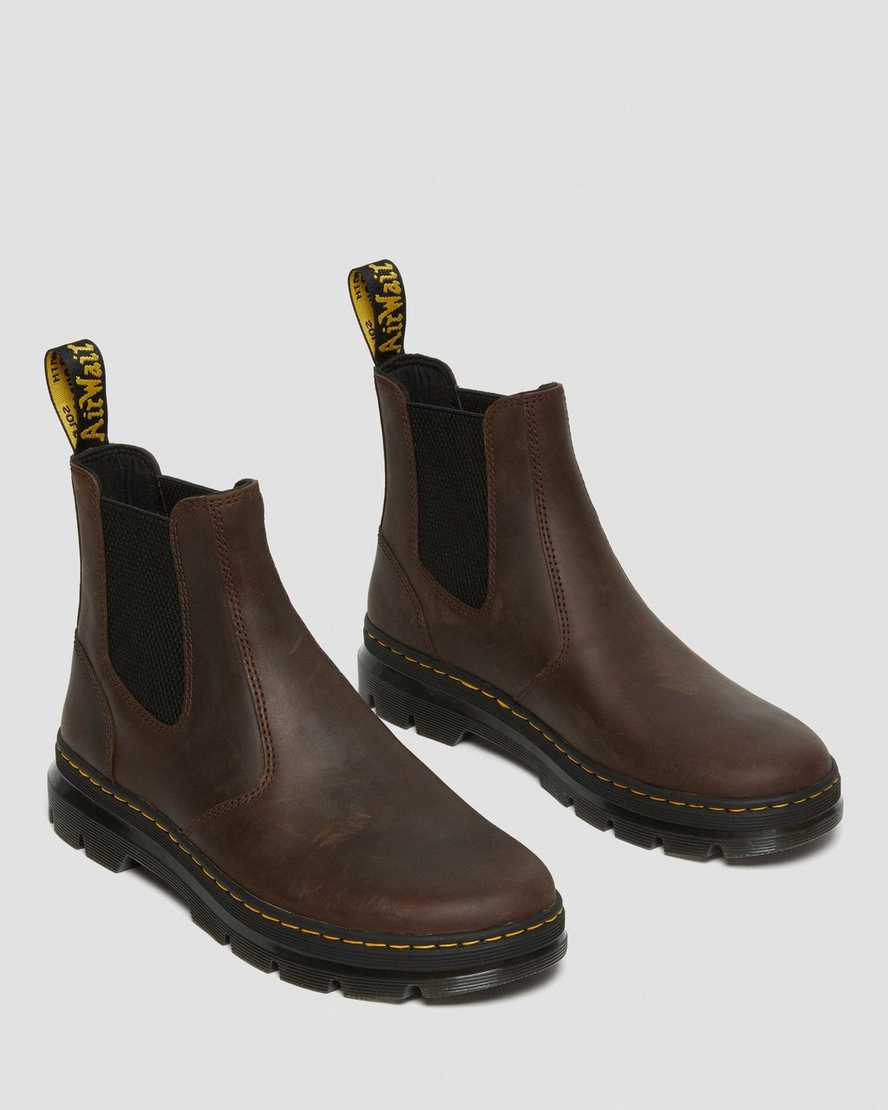 braune dr. martens embury crazy horse damen-freizeitstiefel