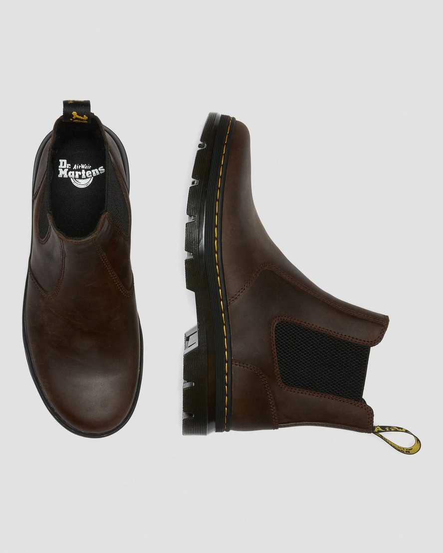 braune dr. martens embury crazy horse damen-freizeitstiefel