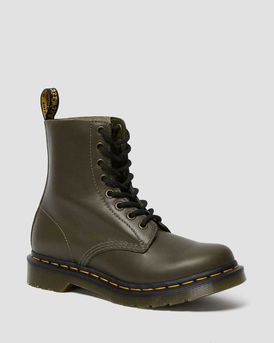 olivgrüne dr. martens 1460 pascal wanama damen-freizeitstiefel