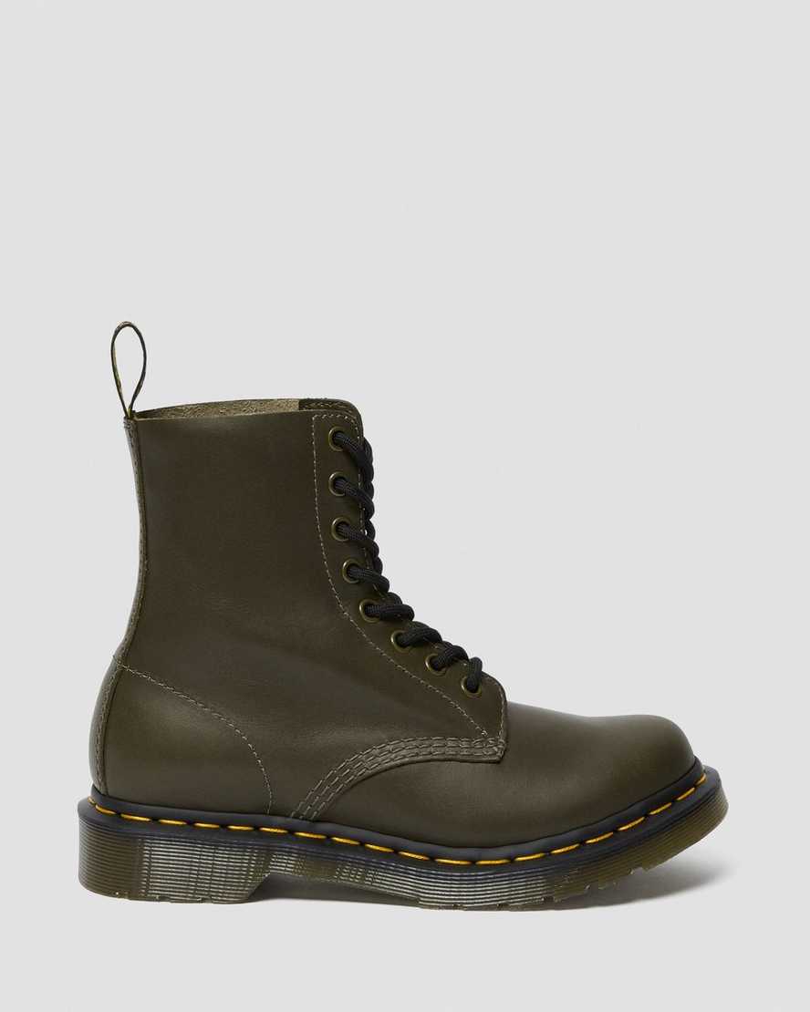 olivgrüne dr. martens 1460 pascal wanama damen-freizeitstiefel