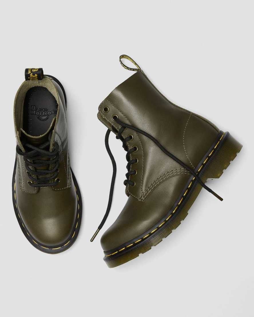 olivgrüne dr. martens 1460 pascal wanama damen-freizeitstiefel