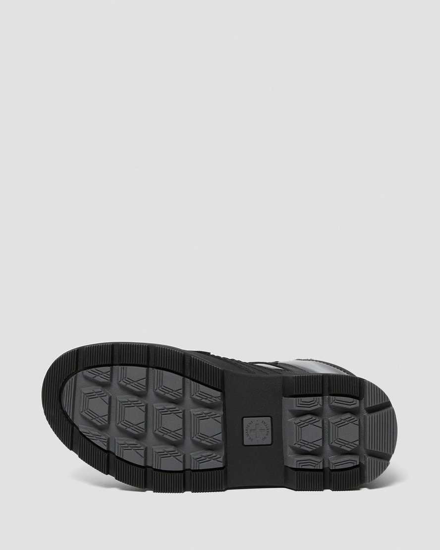 schwarze dr. martens iowa damen-freizeitstiefel aus kunstfell