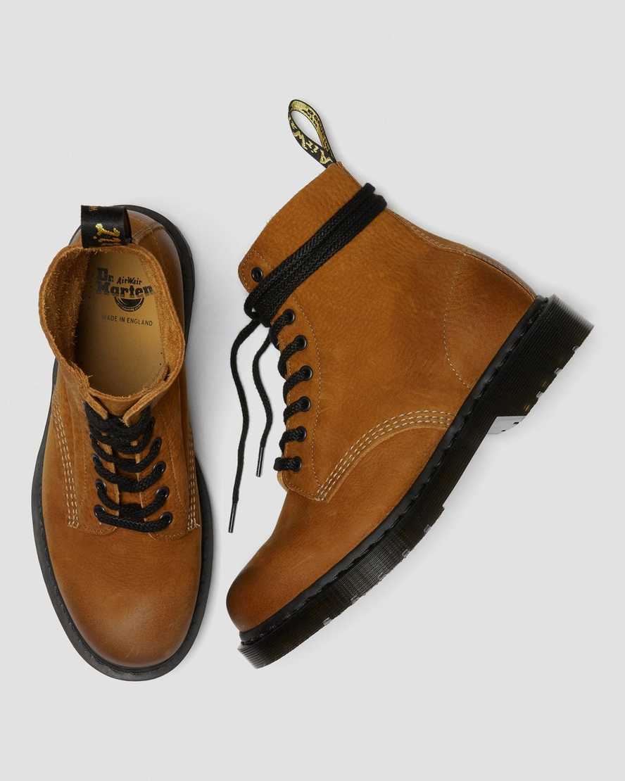 hellbraune dr. martens 1460 pascal titan damen-freizeitstiefel hergestellt in england